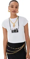 Rabanne Camera-print Cotton T-shirt In White