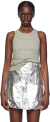 RABANNE GRAY FLOCKED TANK TOP