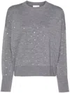 Rabanne Glass Crystal-embellished Jumper In P050 - Smocked Grey