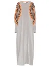 Rabanne Intarsia Metallic-knit Maxi Dress In Grey