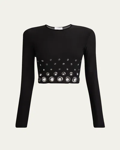 RABANNE GROMMET CROP TOP