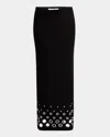 Rabanne Jupe Eyelet-embellished Jersey Maxi Skirt In Black