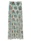 Rabanne Grunge Flower Maxi Skirt In Green