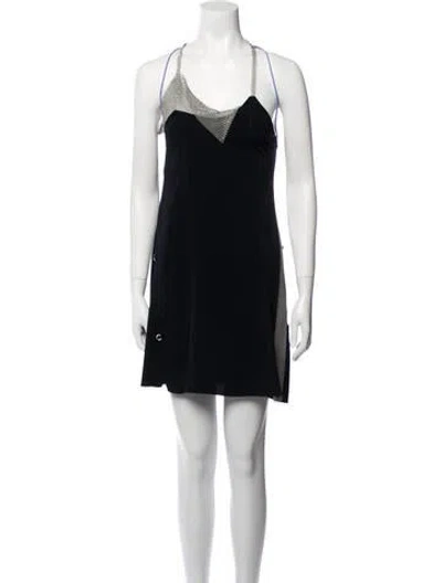 Pre-owned Rabanne Halterneck Mini Dress In Blue