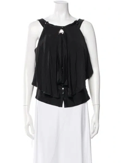 Pre-owned Rabanne Halterneck Sleeveless Top W/ Tags In Black
