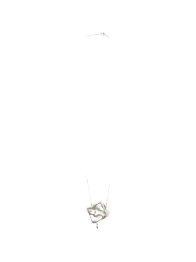 Rabanne Hammered-effect Pendant Necklace In Metallic