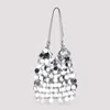 Rabanne Large Sparkle Discs Shoulder Bag In Grey