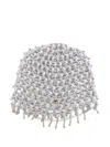 Rabanne Embellished Metallic Crocheted Hat In M Silver Gold