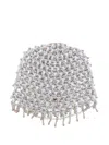 Rabanne Embellished Metallic Crocheted Hat In M Silver Gold