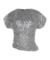 Rabanne Haut Asymmetric Top In Silver Tone