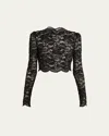 Rabanne Haut Cropped Lace Top In Black