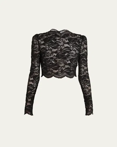Rabanne Haut Cropped Lace Top In Black