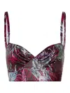 Rabanne Cropped Printed Chainmail Top In Multi