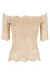 Rabanne Sequined Dentelle Brodé Top In Raffia