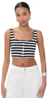 Rabanne Striped Cropped Tank Top In Pattern