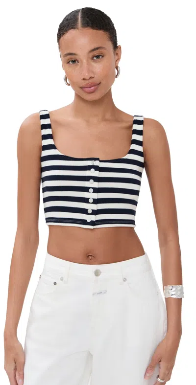 RABANNE HAUT TANK NAVY/CREAM