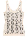 Rabanne Second Skin Top With Circular Embellishments