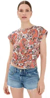 Rabanne Paisley-print Stretch-jersey Top In Cachemire Crème