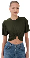 Rabanne Cropped T-shirt In Green