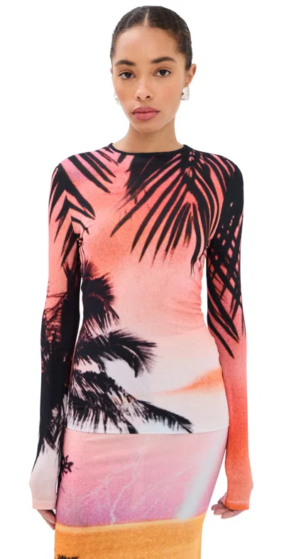 Rabanne Haut Top Big Lightening Orange In Pink