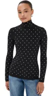 Rabanne Crystal-embellished Stretch-jersey Turtleneck Top In Black
