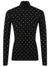 Rabanne Turtleneck Embellished Fitted Silhouette Long Sleeves In Black