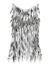Rabanne Silver Chain Top With Brass Leaf Embellishment In Silver