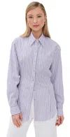 Rabanne Striped Button-up Shirt In Stripes Blue/pink/white