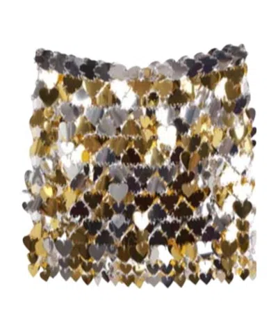 Rabanne Heart-paillettes Chainmail Mini Skirt In Multicolor