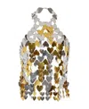 Rabanne Silver And Gold-tone Chain-link Halterneck Top In Multicolor