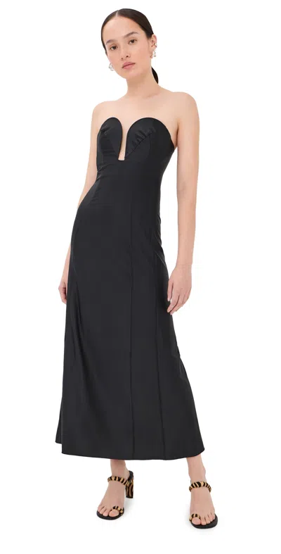 Rabanne Abito Midi Con Bustier Strutturato A Forma Di Cuore In Black
