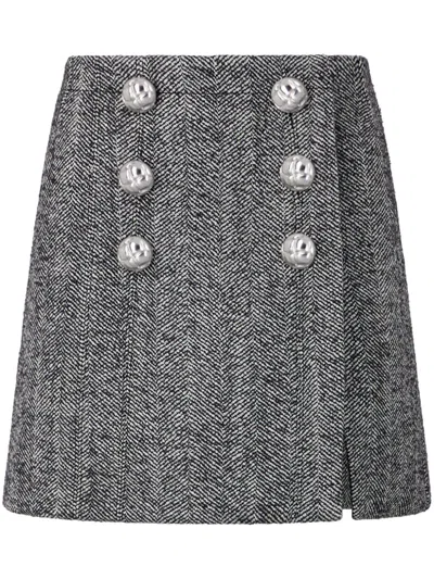 Rabanne Herringbone Skirt In Black