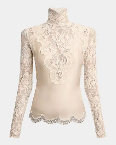 RABANNE HIGH-NECK LACE BLOUSE