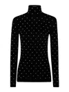 Rabanne Crystal-embellished Stretch-jersey Turtleneck Top In Black