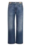 Rabanne High-rise Boyfriend Jeans Featuring Metallic Embellishments In Blue