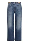 Rabanne High-rise Boyfriend Jeans Featuring Metallic Embellishments In Denim