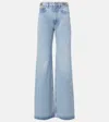 Rabanne High Rise Denim Straight Jeans In Blau