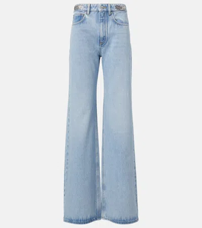 Rabanne High-rise Wide-leg Jeans In 蓝色