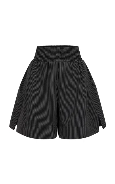 Rabanne High-rise Wool Shorts In Black,white