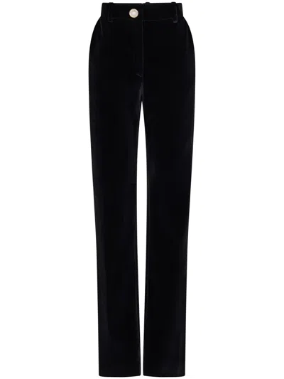 Rabanne High-waisted Velour Trousers In Black