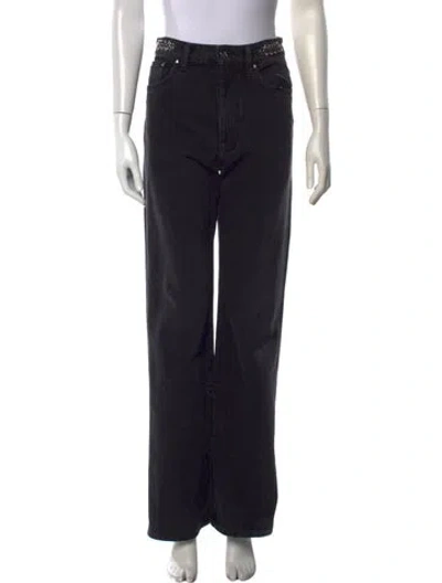 Pre-owned Rabanne High-rise Wide Leg Jeans In Black