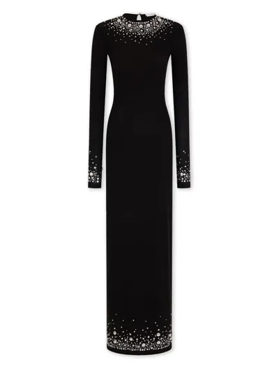 Rabanne Hotfix-embellishment Maxi Dress In Black