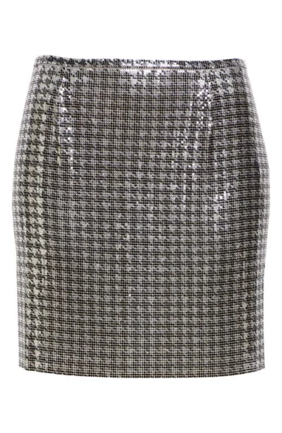 RABANNE RABANNE HOUNDSTOOTH METALLIC MESH MINISKIRT