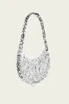 Rabanne Iconic 1969 Moon Shoulder Bag In Transparent Crystal