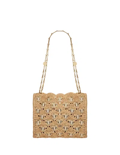 RABANNE ICONIC 1969 NATURAL WOVE RAFFIA BAG 