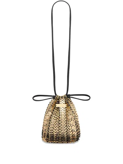 Rabanne Iconic Discs Bucket Flip Bag In Gold