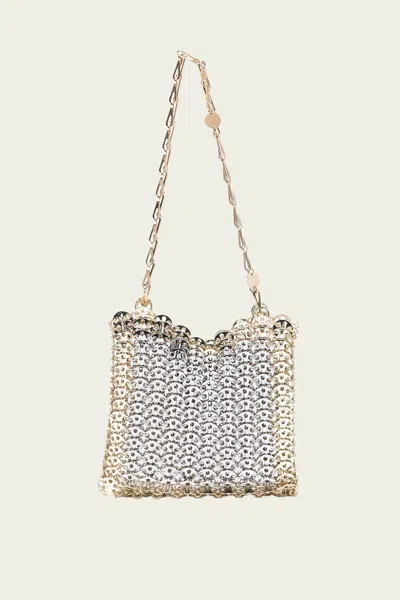 Rabanne Iconic Nano 1969 Shoulder Bag In Light Gold Silver