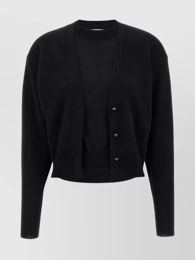 RABANNE ILLUSION KNIT CARDIGAN SWEATER
