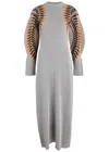 Rabanne Intarsia Metallic-knit Maxi Dress In Multicoloured 1
