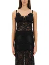 Rabanne Intricate Lace Top With Adjustable Spaghetti Straps